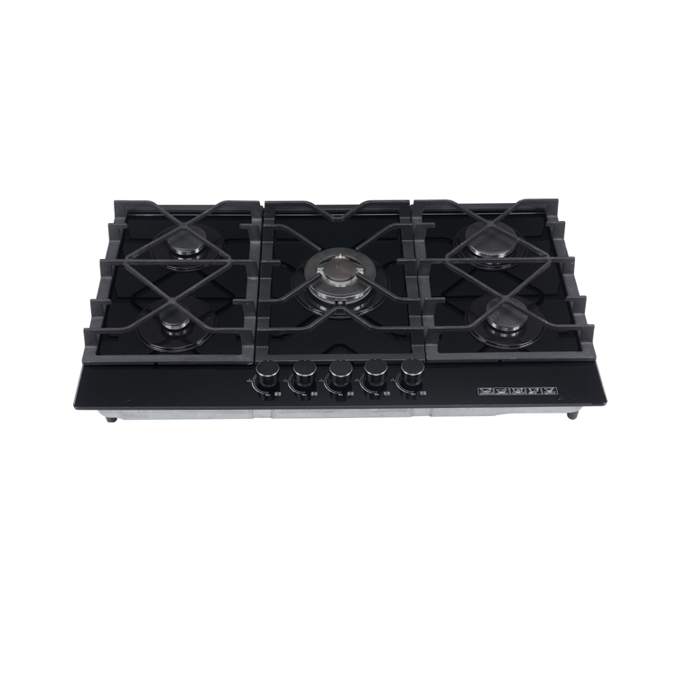 90cm 5 burners gas stove glass