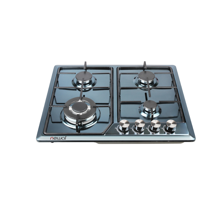 Black stainless steel gas hob 60cm