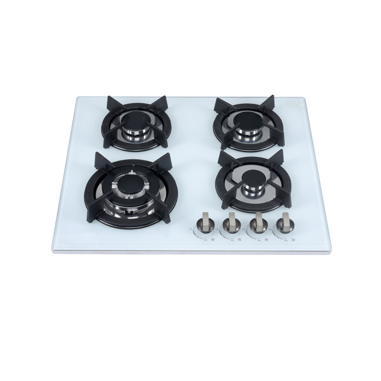 Super white color glass gas hobs