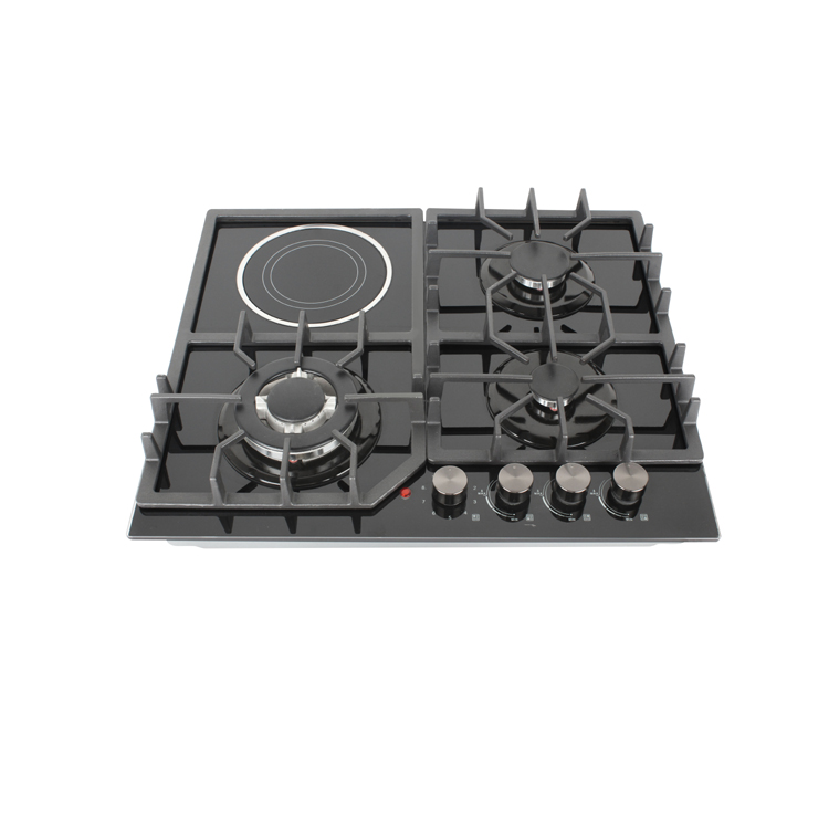 Gas and electric ceramic hob