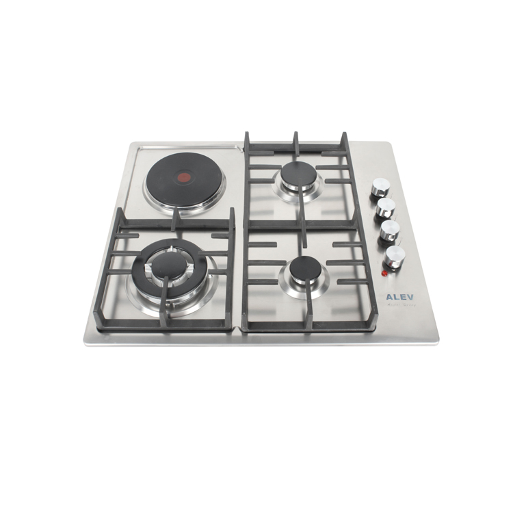 Steel gas hob+electric hob