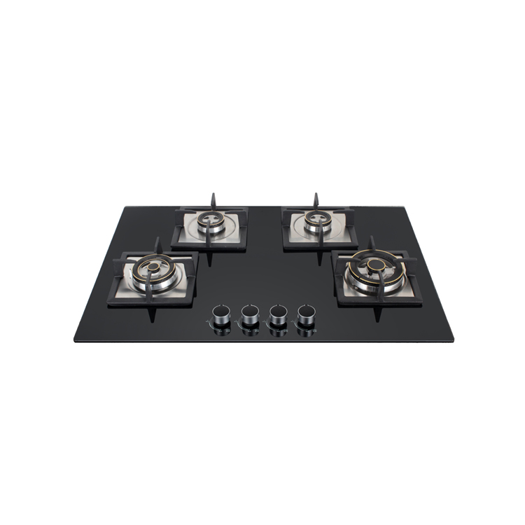 Brass burners gas cooktop with 2 rapid burners