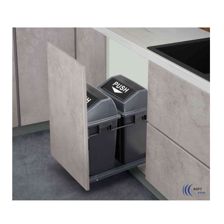 Soft Close Double Waste Bin