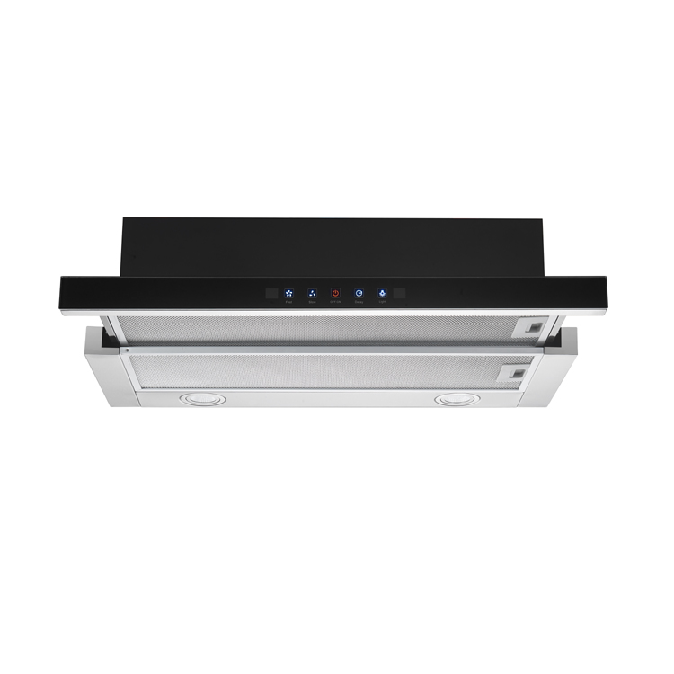 Touch control switch under cabinet slim range hood