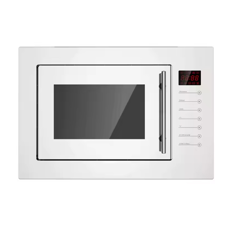 Full touch control white glass microwave